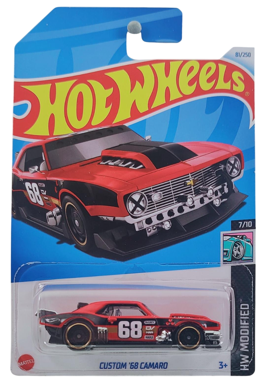 Hot Wheels 2024 - Collector # 081/250 - HW Modified 7/10 - Custom '68 Camaro - Red / #68 - International Card