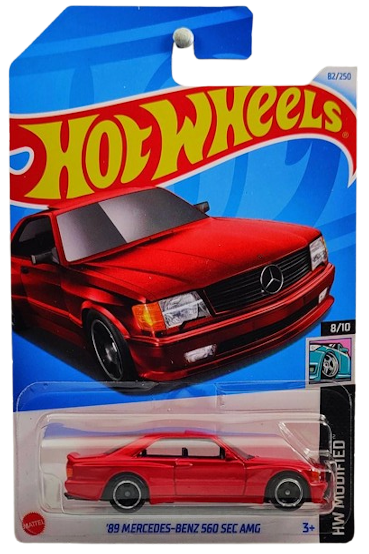 Hot Wheels 2024 - Collector # 082/250 - HW Modified 8/10 - '89 Mercedes-Benz 560 SEC AMG - Red - IC