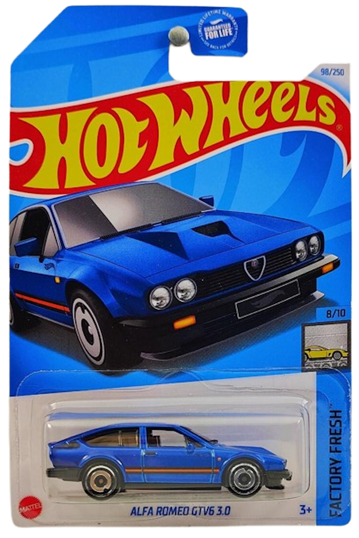 Hot Wheels 2024 - Collector # 098/250 - Factory Fresh 08/10 - Alfa Romeo GTV6 3.0 - Blue Metallic - USA Card