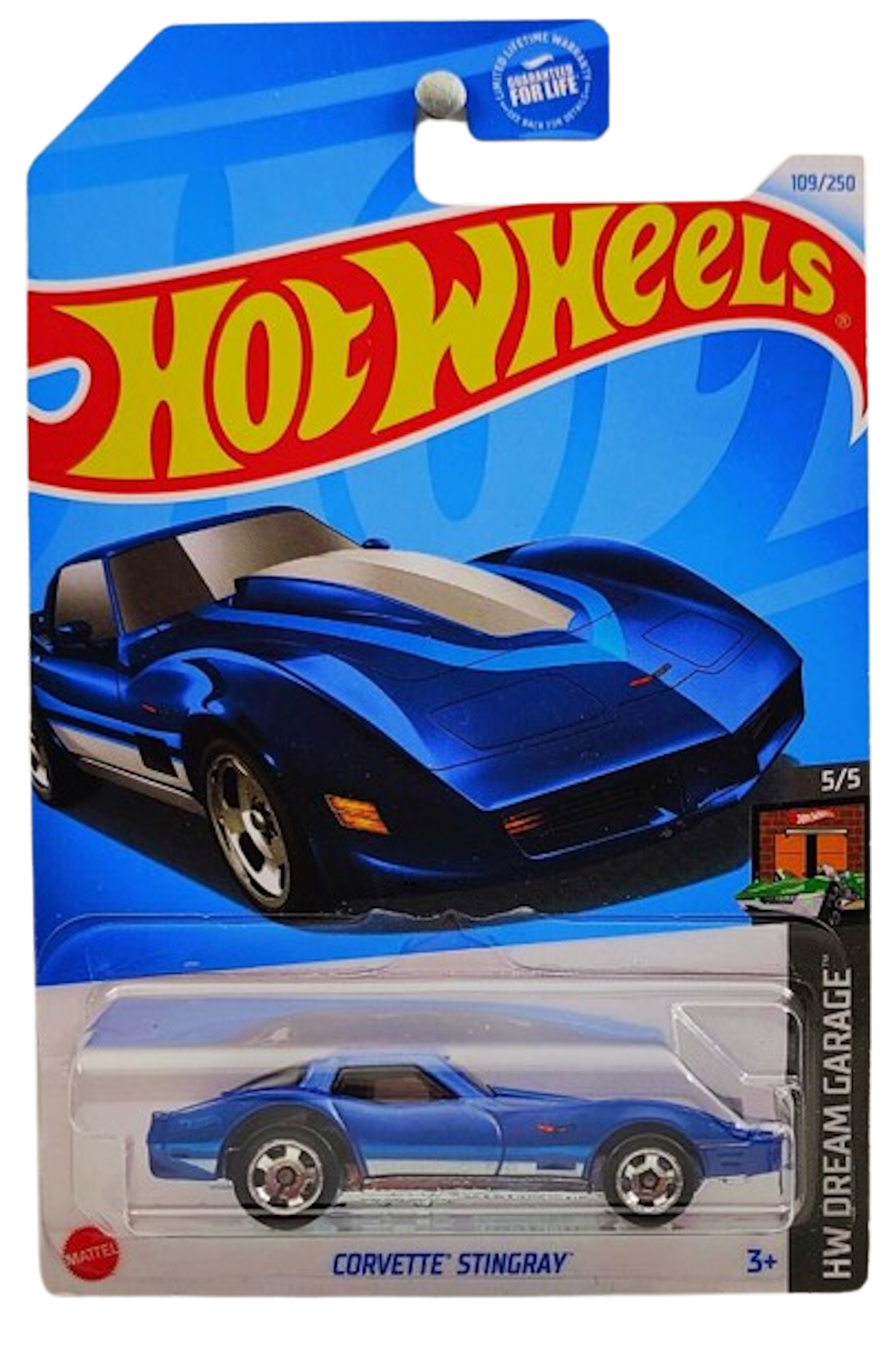 Hot Wheels 2024 - Collector # 109/250 - HW Dream Garage 05/05 - Corvette Stingray - Blue - USA Card