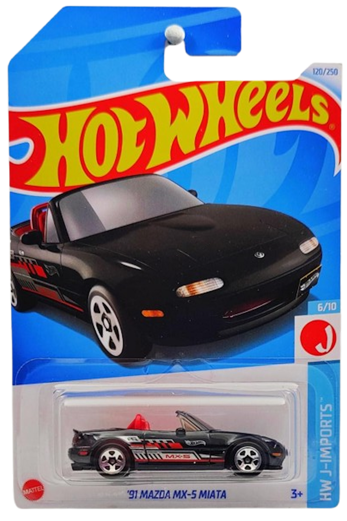 Hot Wheels 2024 - Collector # 120/250 - HW J-Imports 06/10 - '91 Mazda MX-5 Miata - Black - IC