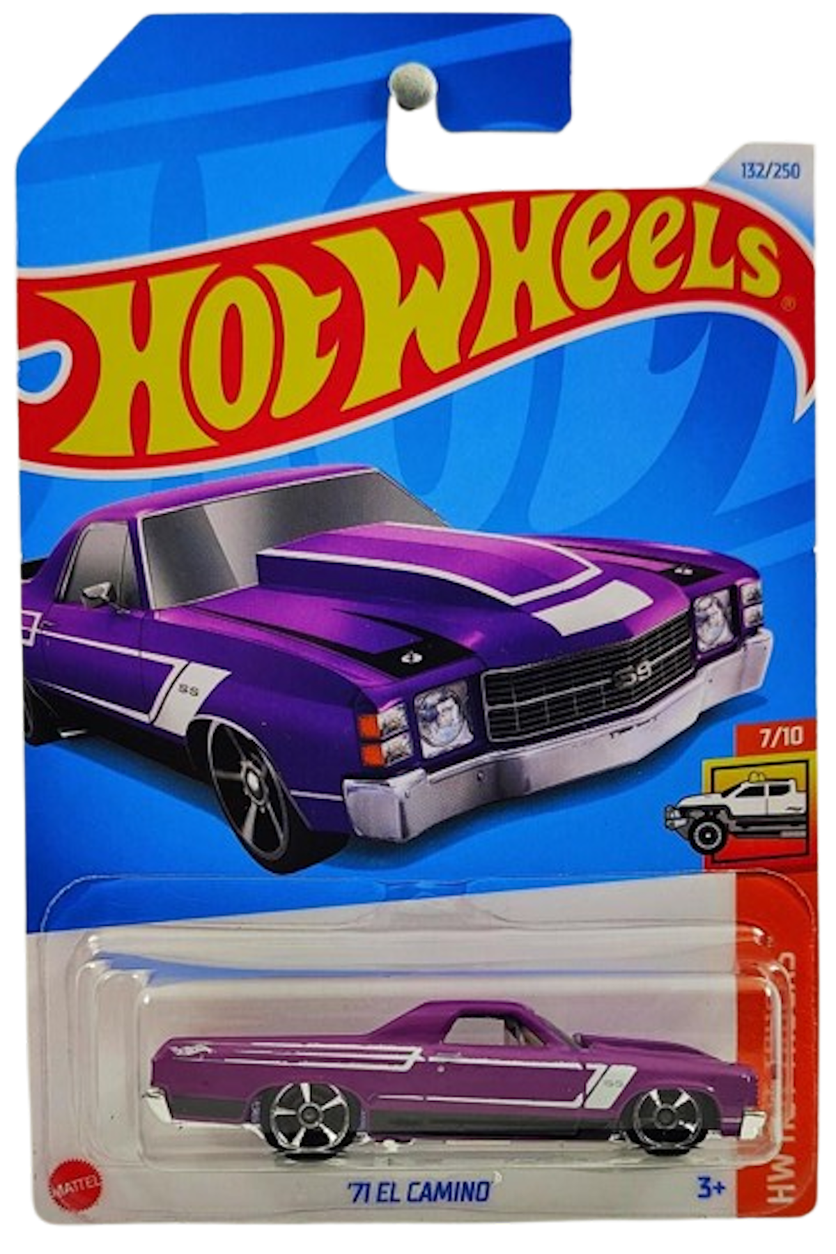 Hot Wheels 2024 - Collector # 132/250 - HW Hot Trucks 7/10 - '71 El Camino - Purple - M5 Wheels - IC