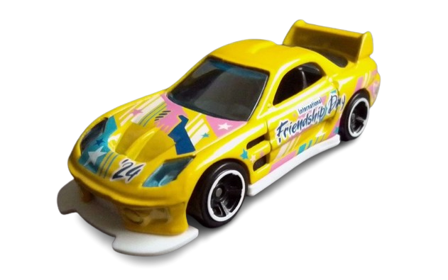 Hot Wheels 2024 Collector 173 250 HW Celebration Racers 9 10 24 Seven Yellow Friendship Day USA Card