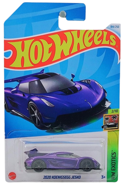 Hot Wheels 2024 - Collector # 184/250 - HW Exotics 2/10 - 2020 Koenigsegg Jesko - Purple - International Card