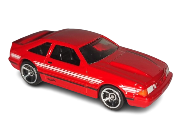 Hot Wheels 1992 Ford Mustang Die-Cast Car - 1:64 Scale Red 90s Muscle Car Replica