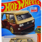 Hot Wheels 2024 - Collector # 227/250 - HW Vans 4/5 - New Models - VW T3 Custom - Gold over Brown / #79 / Various Racing Decals- USA Card