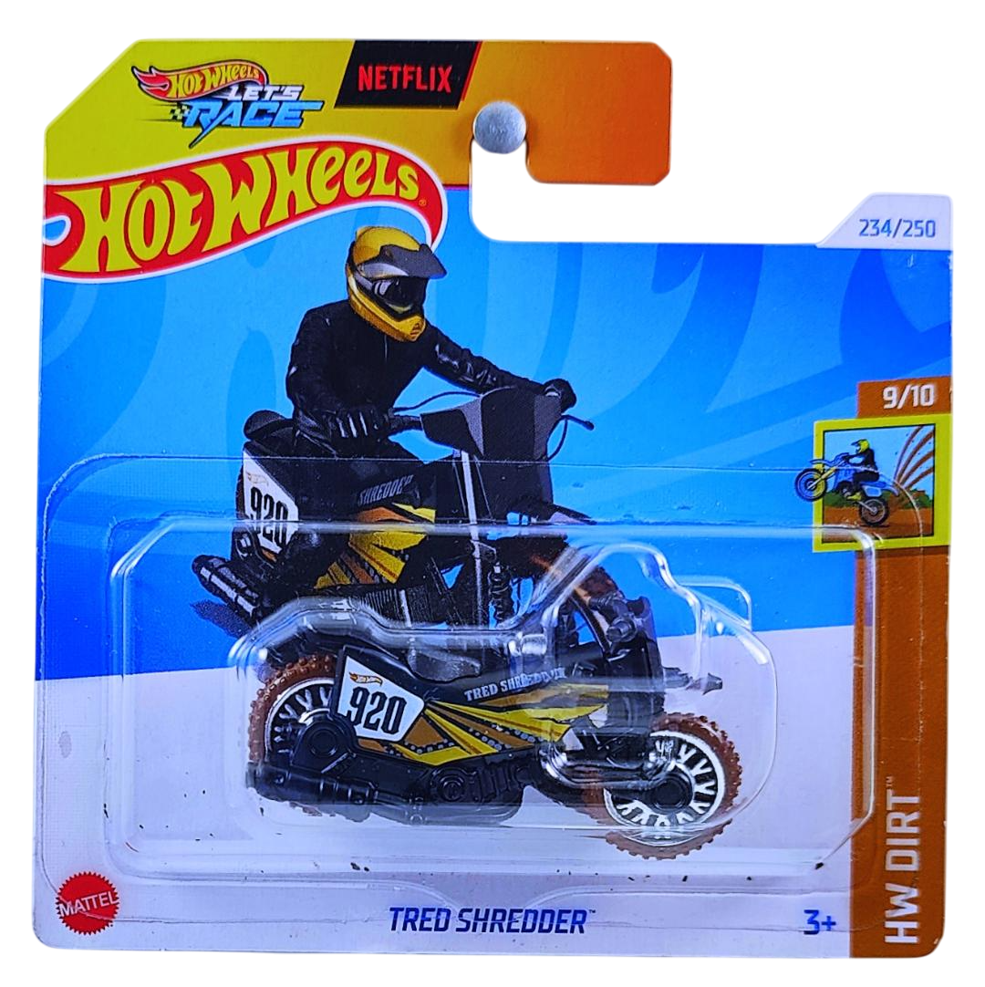 Hot Wheels 2024 - Collector # 234/250 - HW Dirt 9/10 - Tred Shredder (Dirt Bike, Motorcycle) - Black - Short Card
