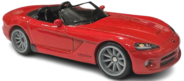 Hot Wheels 2025 - Premium / Fast & Furious 2/5 - 2003 Dodge Viper SRT10 - Red Body / Black Interior & Base - Metal/Metal & Real Riders