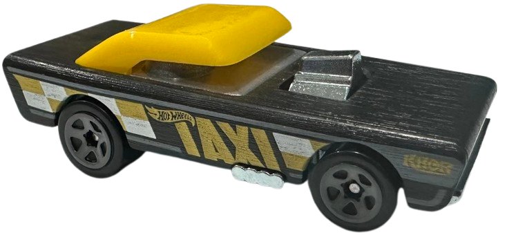 Hot Wheels 2025 - Collector # 007/250 - HW Metro 2/5 - Small Bloc - Black / Yellow Roof / Taxi - USA 'Let's Race' Card