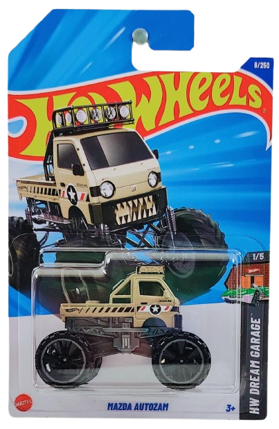 Hot Wheels 2025 - Collector # 008/250 - HW Dream Garage 1/5 - Mazda Autozam - Desert Sand - International  Card