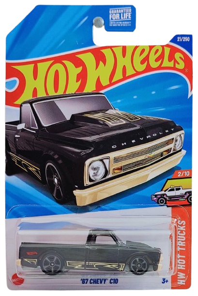 Hot Wheels 2025 - Collector # 021/250 - HW Hot Trucks 2/10 - '67 Chevy C10 - Black - USA Card