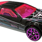 Hot Wheels 2025 - Collector # 036/250 - HW Art Cars 5/10 - DMC Delorean - Black / Multi-Colored Pinstripes / "T" on Hood - USA Card