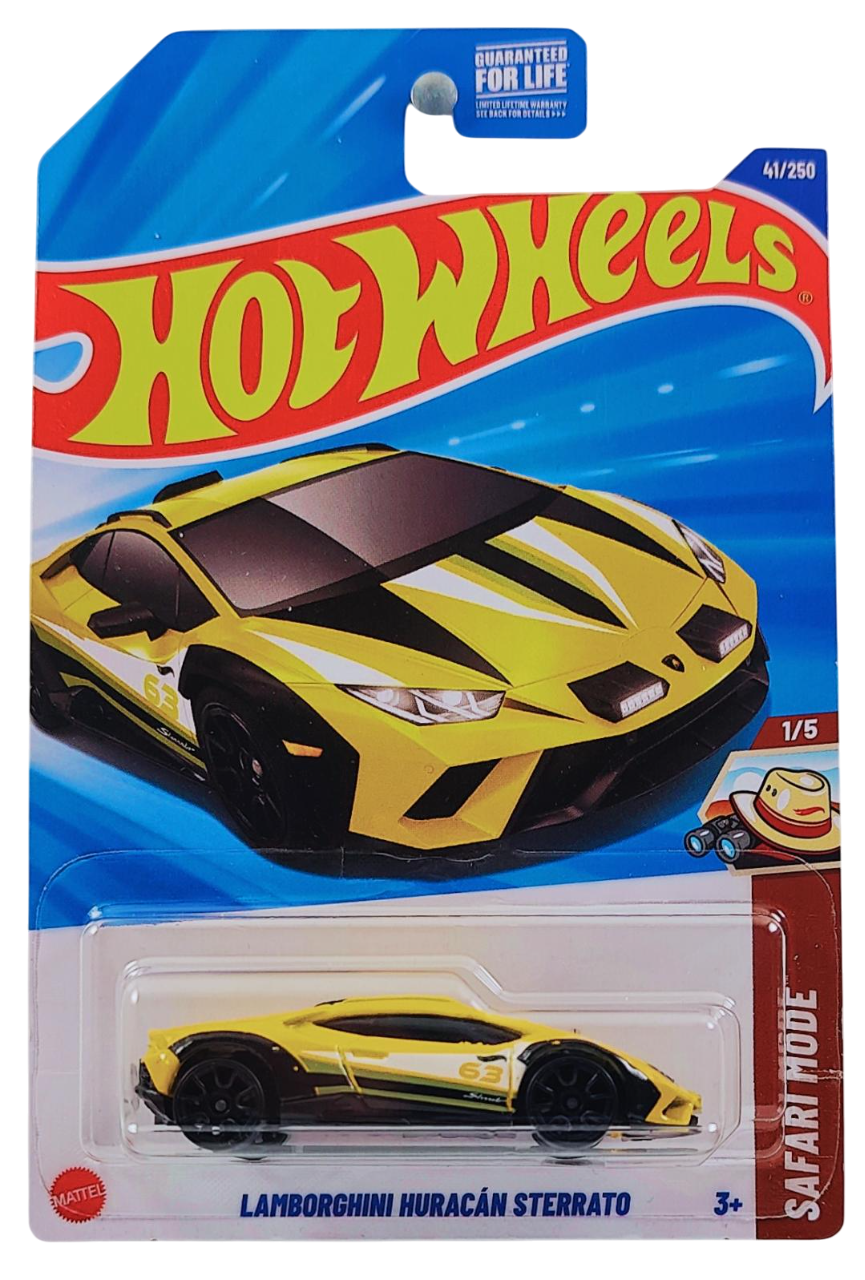 Hot Wheels 2025 - Collector # 041/250 - Safari Mode 1/5 - Lamborghini Huracán Sterrato - Yellow - USA Card