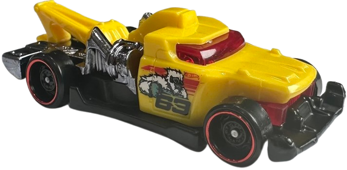 Hot Wheels 2025 - Collector # 042/250 - HW Hot Trucks 3/10 / New Models - Haulerback - Yellow - USA 'Let's Race' Card