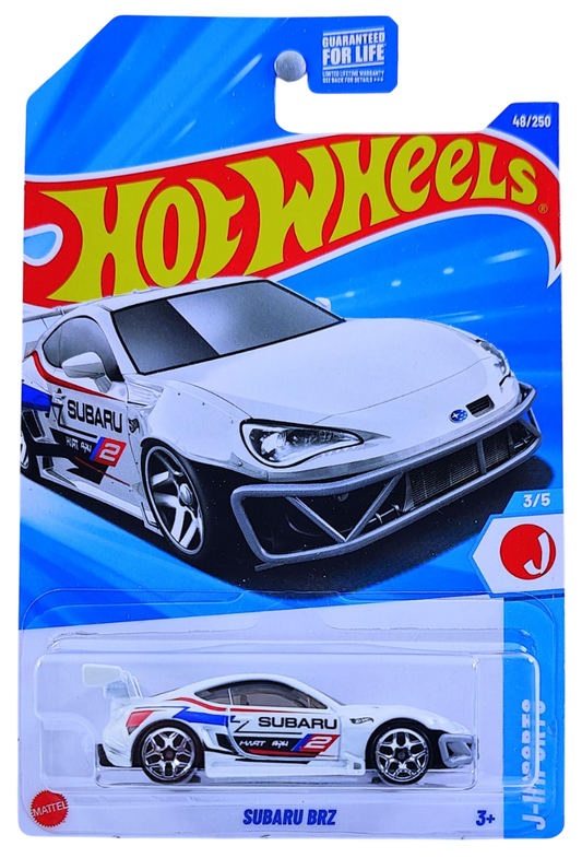 Hot Wheels 2025 - Collector # 048/250 - HW J-Imports 3/5 - Subaru BRZ - White - Y5 Wheels - USA Card