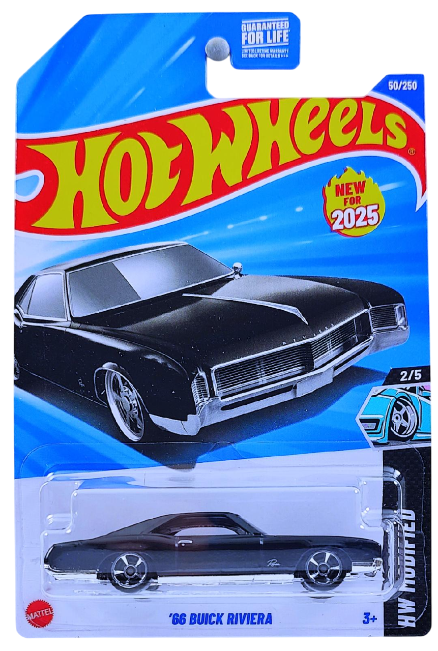 Hot Wheels 2025 - Collector # 050/250 - HW Modified 2/5 / New Models - '66 Buick Riviera - Black - USA Card