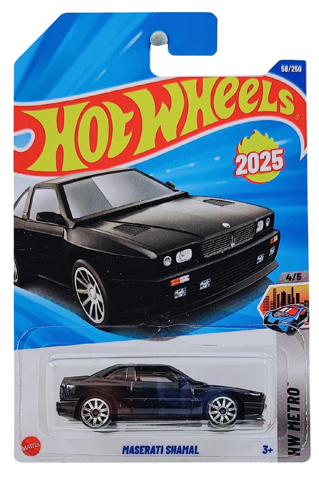 Hot Wheels 2025 - Collector # 058/250 - HW Metro 4/5 - New Models - Maserati Shamal - Black - International Card