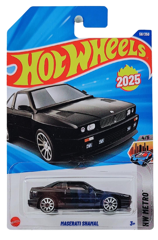 Hot Wheels 2025 - Collector # 058/250 - HW Metro 4/5 - New Models - Maserati Shamal - Black - International Card
