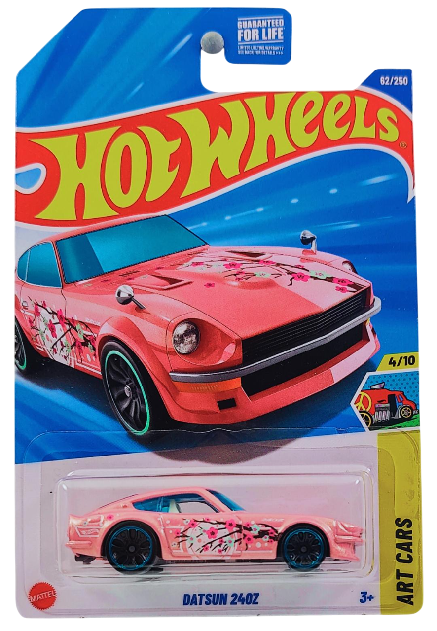 Hot Wheels 2025 - Collector # 062/250 - HW Art Cars 4/10 - Datsun 240Z - Pearl Pink - J5 Wheels - USA Card