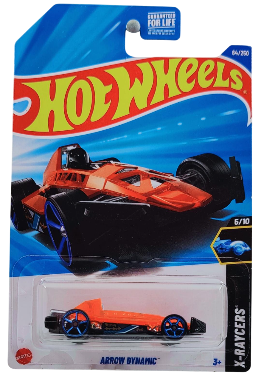 Hot Wheels 2025 - Collector # 084/250 - X-Raycers 5/10 - Arrow Dynamic - Transparent Orange Top over Black Base - OH5SP Wheels - USA Card