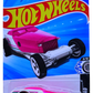 Hot Wheels 2025 - Collector # 069/250 - Rod Squad 5/10 - Hi-Roller - White Body / Transparent Pink Trunk, Roof & Hood - USA Card