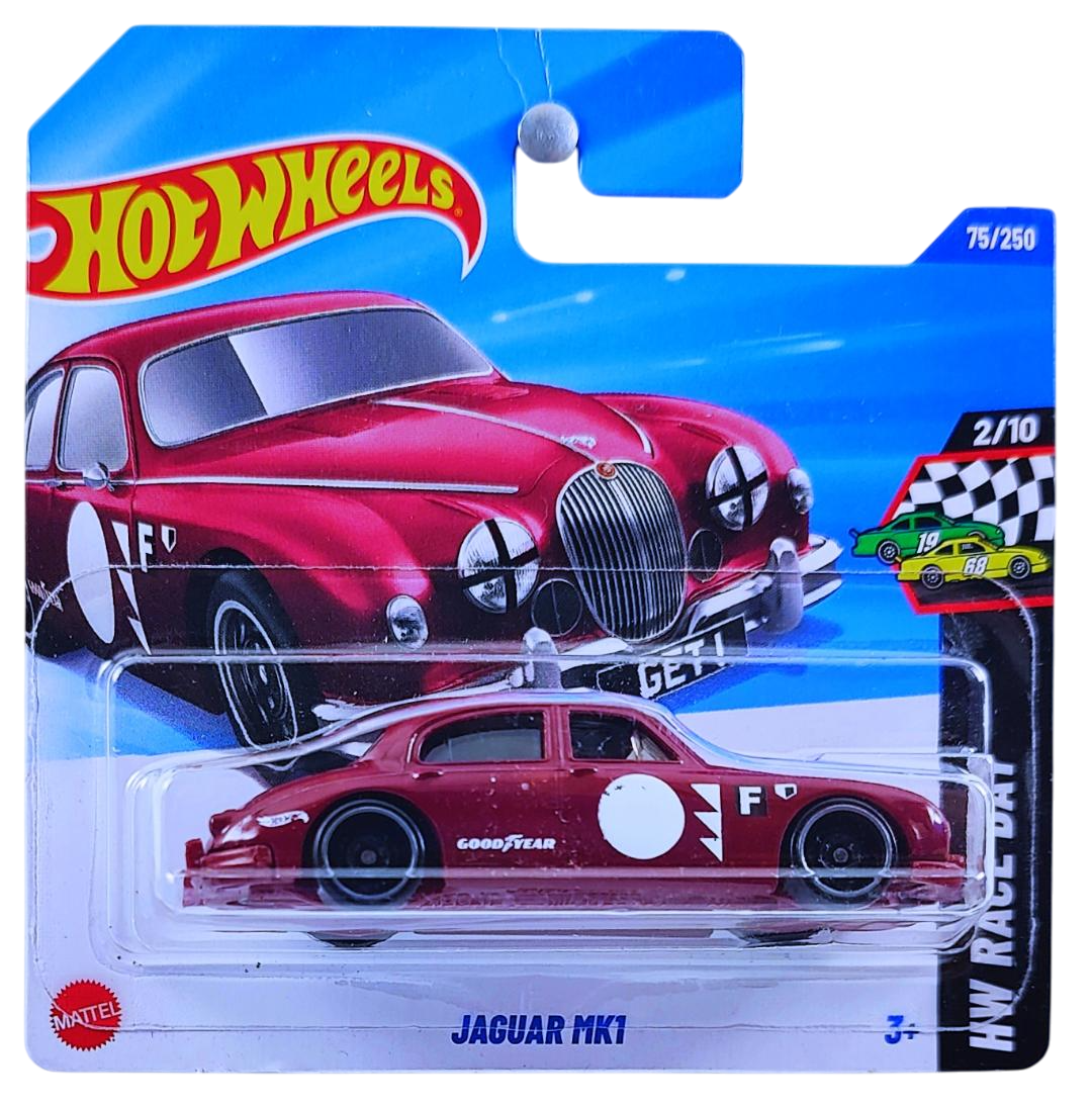 Hot Wheels 2025 - Collector # 075/250 - HW Race Day 2/10 - Jaguar Mk1 - Dark Red - Short Card