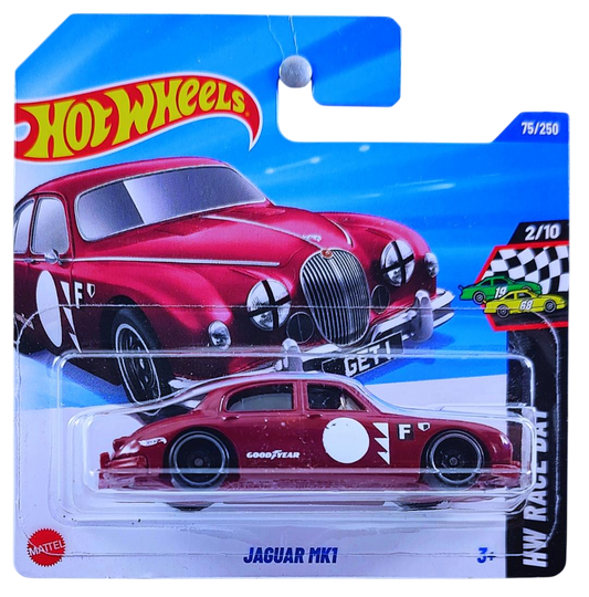 Hot Wheels 2025 - Collector # 075/250 - HW Race Day 2/10 - Jaguar Mk1 - Dark Red - Short Card