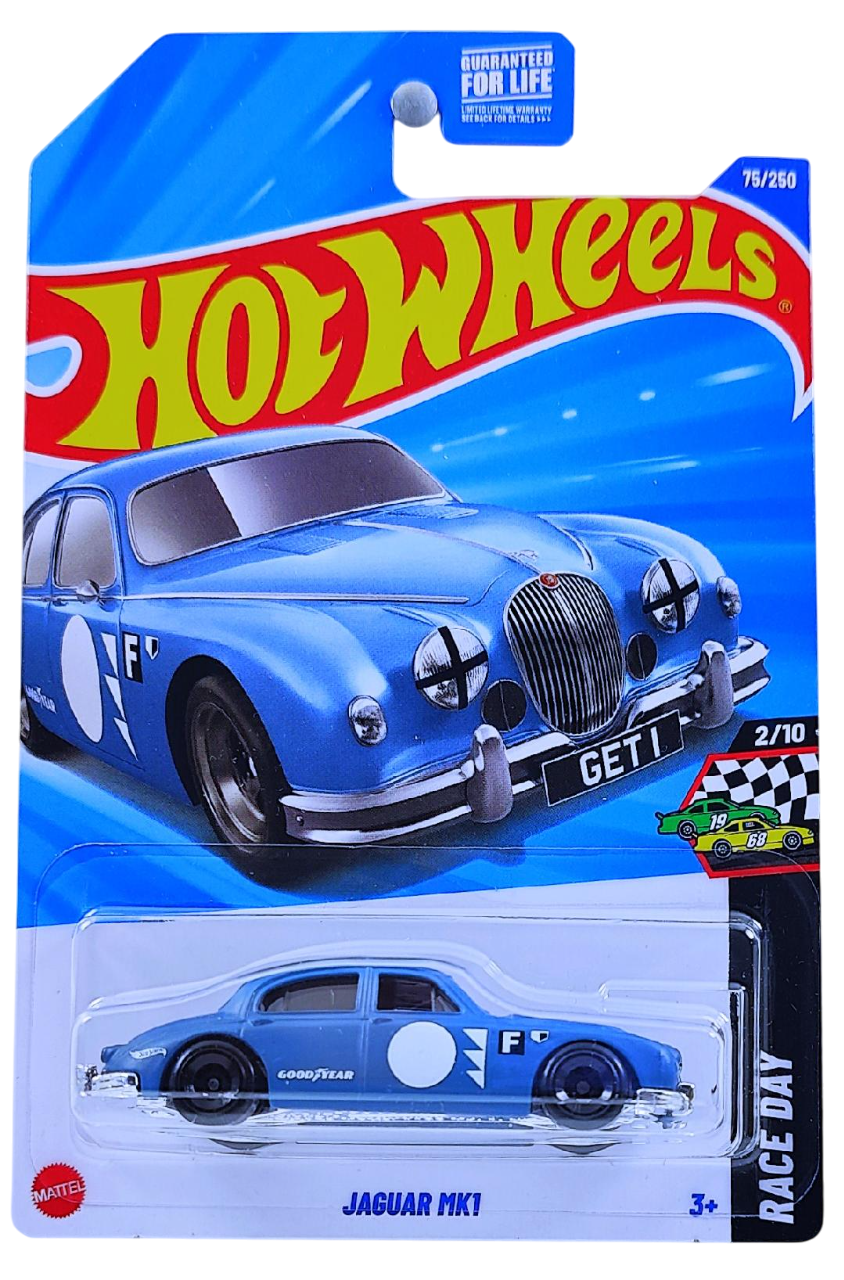 Hot Wheels 2025 - Collector # 075/250 - HW Race Day 2/10 - Jaguar Mk1 - Matte Moody Blue - USA Card