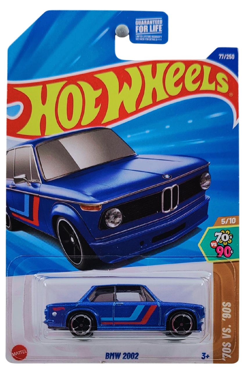 Hot Wheels 2025 - Collector # 077/250 - HW: '70s vs. '90s 5/10 - BMW 2002 - Blue Metalflake - OH5 Wheels - USA Card