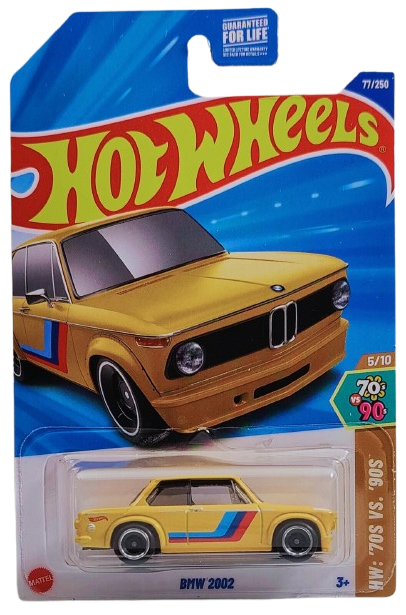 Hot Wheels 2025 - Collector # 077/250 - HW: '70s vs. '90s 5/10 - BMW 2002 - Dark Yellow - L4 Wheels - USA Card