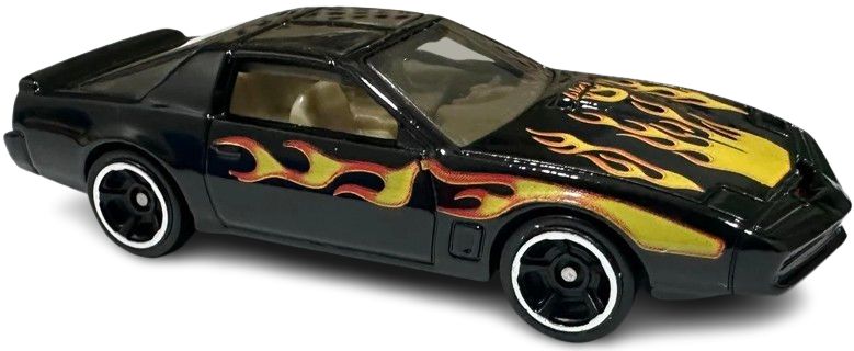 Hot Wheels 2025 - Collector # 083/250 - HW Screen Time 5/10 / Knight Rider - K.I.T.T. - Black with Flames - USA Card