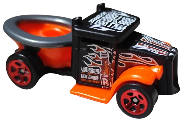 Hot Wheels 2025 - Collector # 084/250 - HW Design By 3/5 - Gotta Go - Matte Black over Orange - USA 'Let's Race' Card