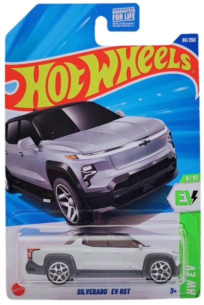 Hot Wheels 2025 - Collector # 086/250 - HW EV 6/10 - Silverado EV RST - Gray Enamel / Black Roof - USA Card