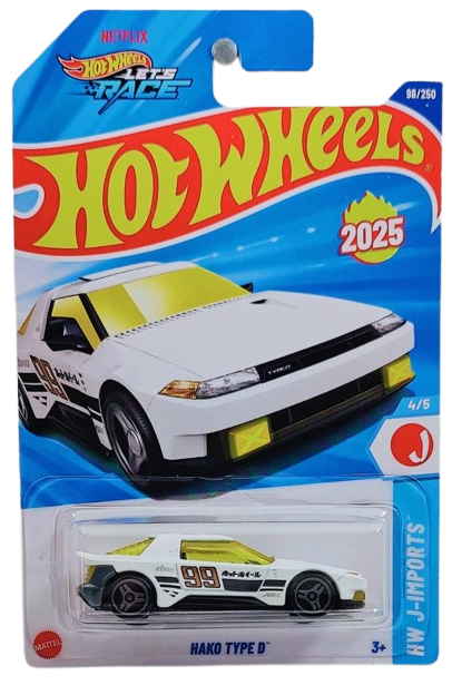 Hot Wheels 2025 - Collector # 098/250 - HW J-Imports 4/5 - New Models - Hako Type D - White / #99 - International Card