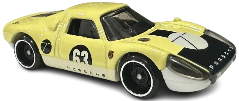 Hot Wheels 2025 - Collector # 100/250 - HW Race Day 3/10 - Porsche 904 Carrera GTS - Pale Yellow / #63 - International Card
