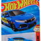 Hot Wheels 2025 - Collector # 123/250 - Then and Now 3/10 - 2018 Honda Civic Type R - Blue / #3 - USA Card