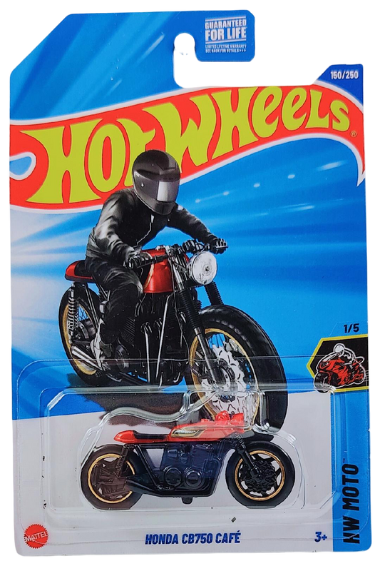 Hot Wheels 2025 - Collector # 150/250 - HW Moto 1/5 - Honda CB750 Cafe - Red Tank / Black Frame - USA Card