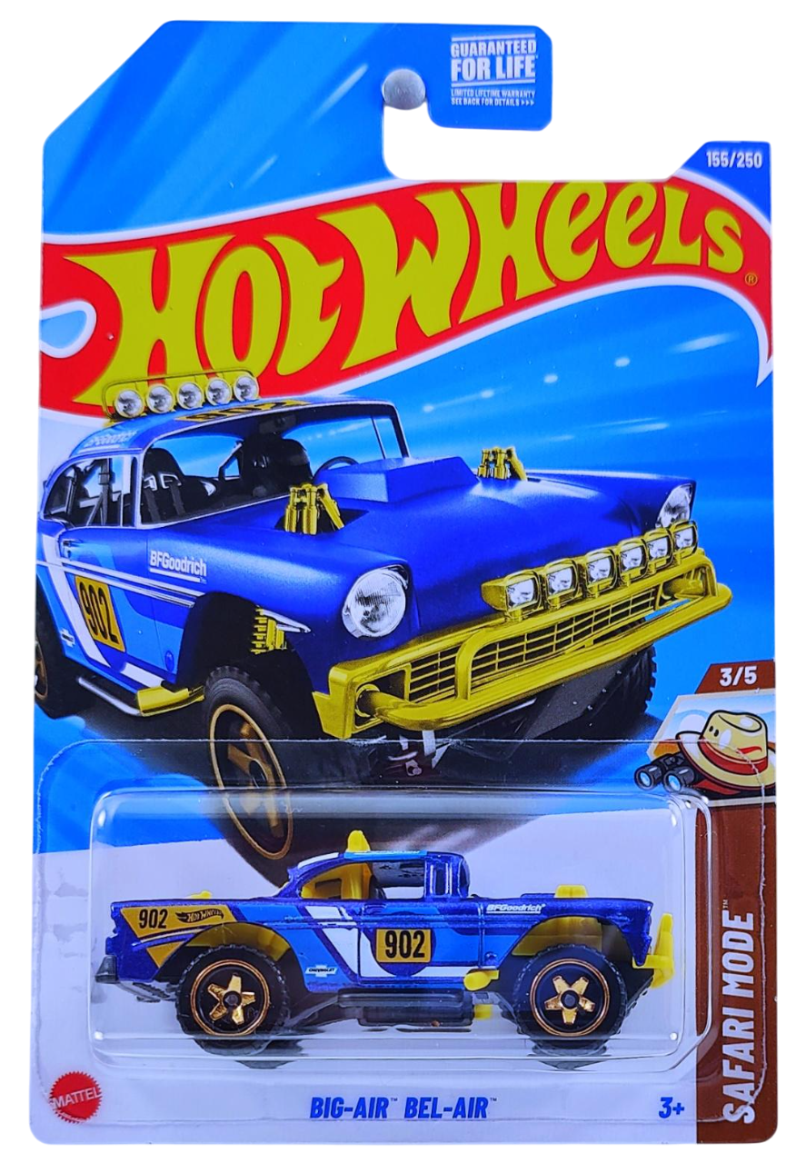 Hot Wheels 2025 - Collector # 155/250 - Safari Mode 3/5 - Big-Air Bel-Air - Metalflake Blue / #902 - BAJA5 Wheels - USA Card
