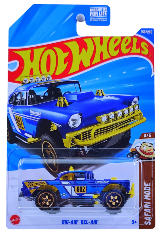 Hot Wheels 2025 - Collector # 155/250 - Safari Mode 3/5 - Big-Air Bel-Air - Metalflake Blue / #902 - BAJA5 Wheels - USA Card