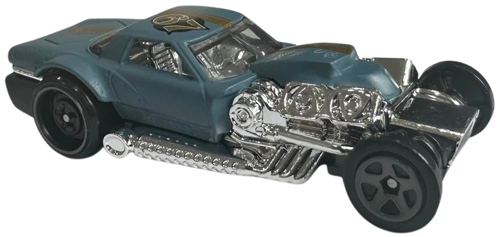 Hot Wheels 2025 - Collector # 158/250 - Rod Squad 10/10 - New Models - Hoto Roto - Matte Blue / #67 - USA 'Let's Race' Card