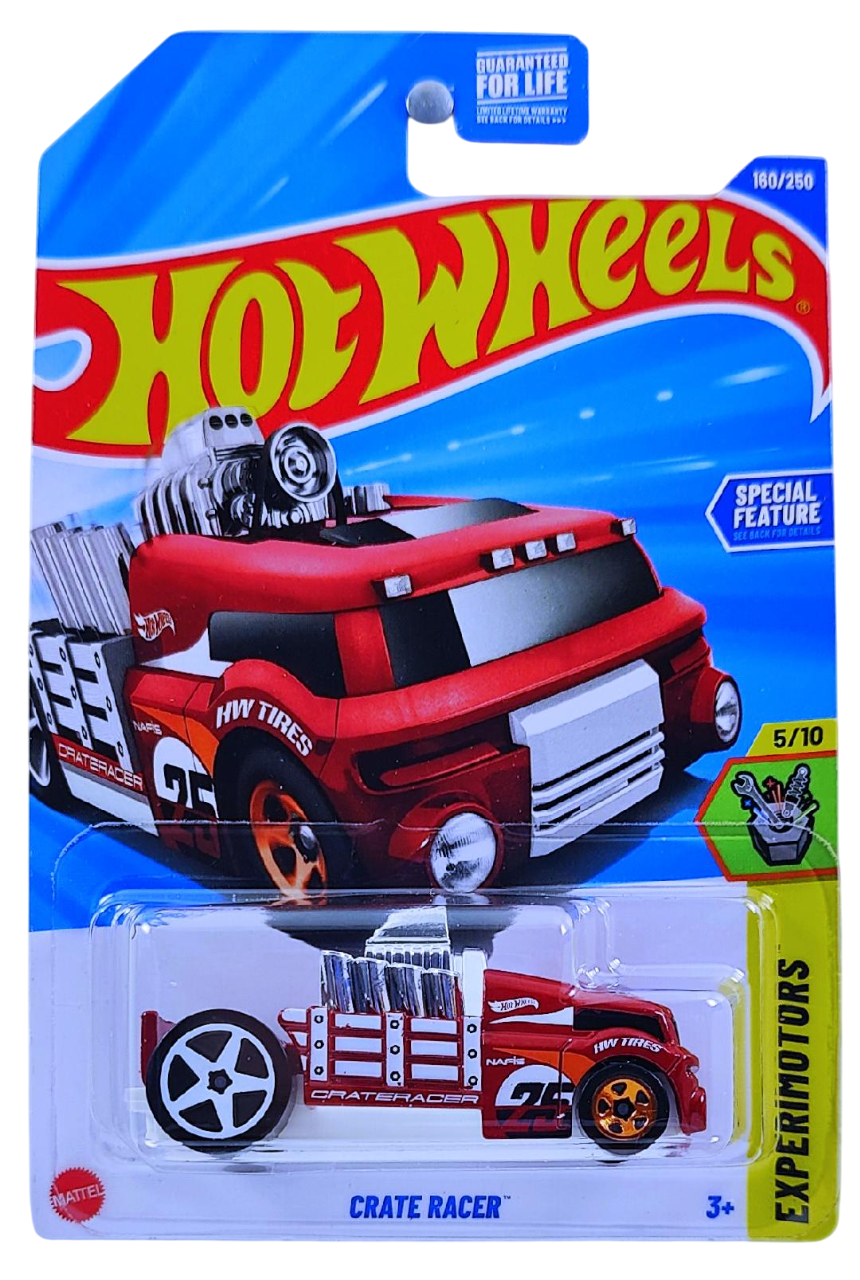 Hot Wheels 2025 - Collector # 160/250 - Experimotors 5/10 - Crate Racer - Red - USA Card