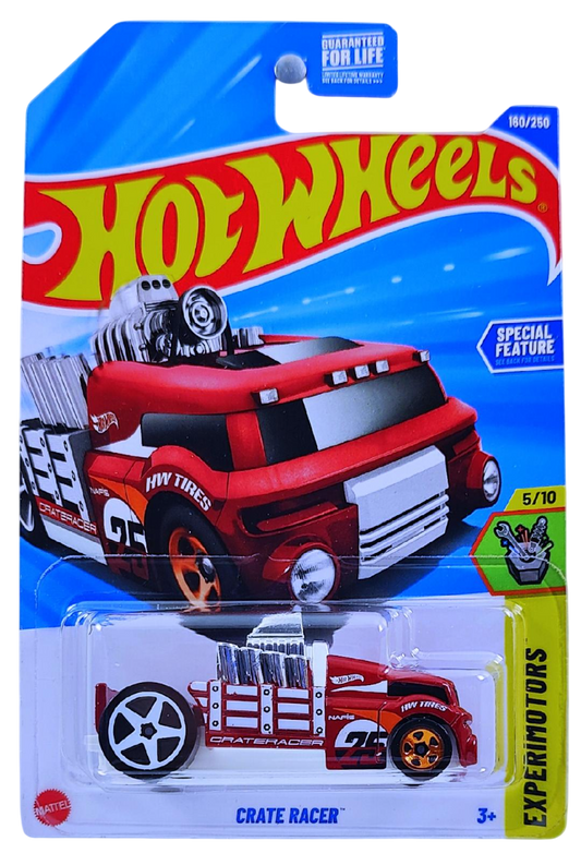 Hot Wheels 2025 - Collector # 160/250 - Experimotors 5/10 - Crate Racer - Red - USA Card