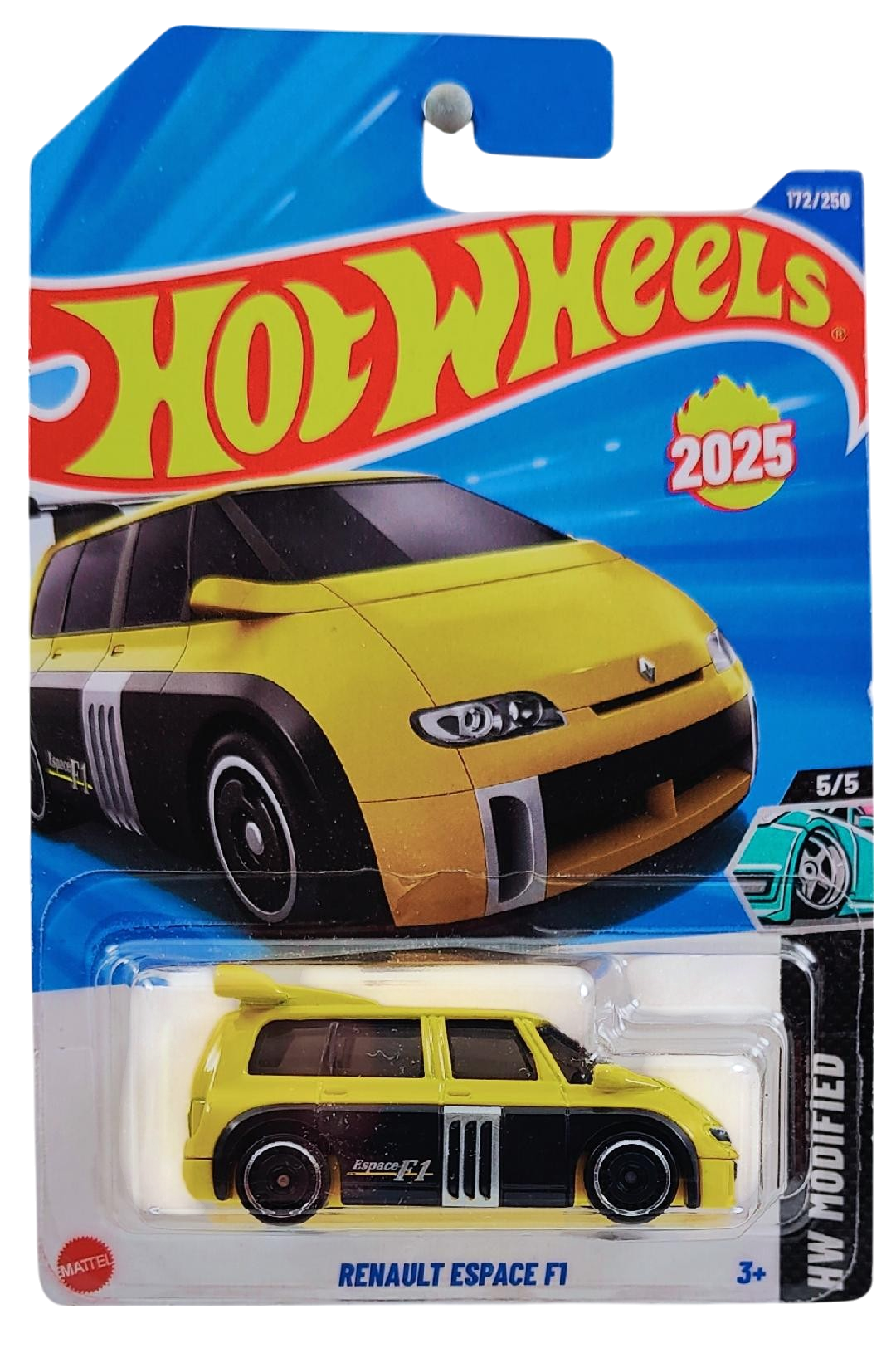 Hot Wheels 2025 - Collector # 172/250 - HW Modified 5/5 - New Models - Renault Espace F1 - Yellow & Black - USA Card