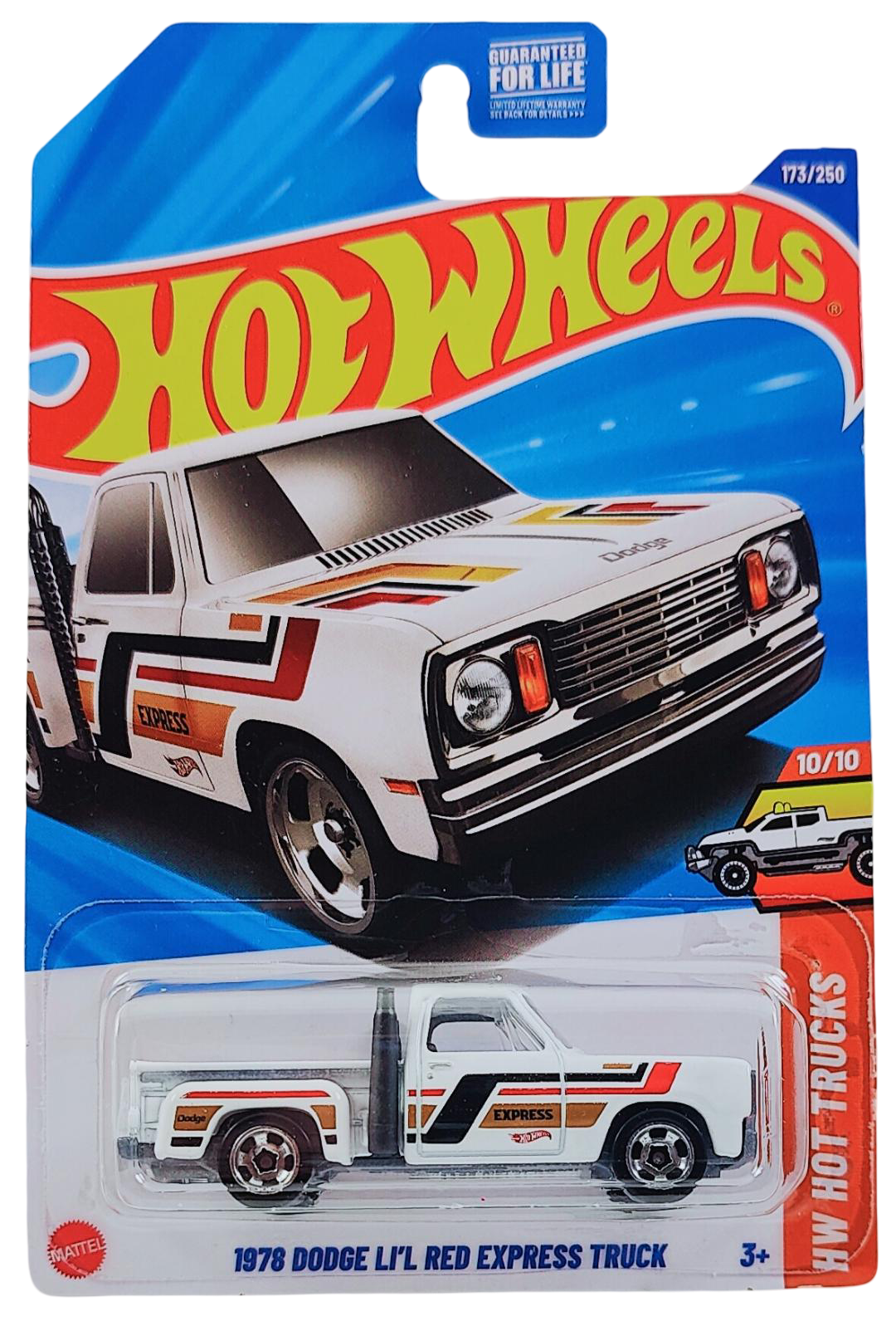 Hot Wheels 2025 - Collector # 173/250 - HW Hot Trucks 10/10 - 1978 Dodge Li'l Red Express Truck - White - USA Card