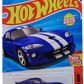 Hot Wheels 2025 - Collector # 176/250 - Then and Now 4/10 - '96 Dodge Viper GTS - Viper GTS Blue / White Racing Stripes - 5 Spoke Wheels - International Card