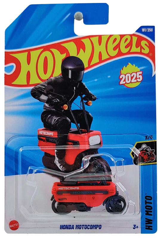 Hot Wheels 2025 - Collector # 181/250 - HW Moto 3/5 / New Models - Honda Motocompo - Red - International Card