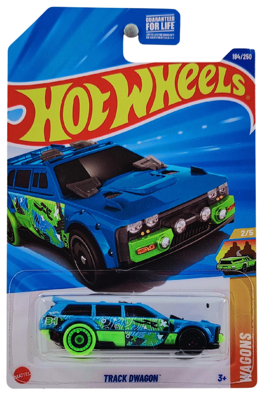 Hot Wheels 2025 - Collector # 184/250 - HW Wagons 2/5 - Track Dwagon - Blue - USA Card