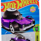 Hot Wheels 2025 - Collector # 188/250 - Experimotors 7/10 - New Models - Decidedly Go - Purple Metalflake & Black / #8 - White 5 Spoke Wheels - International 'Magic Ball' Card
