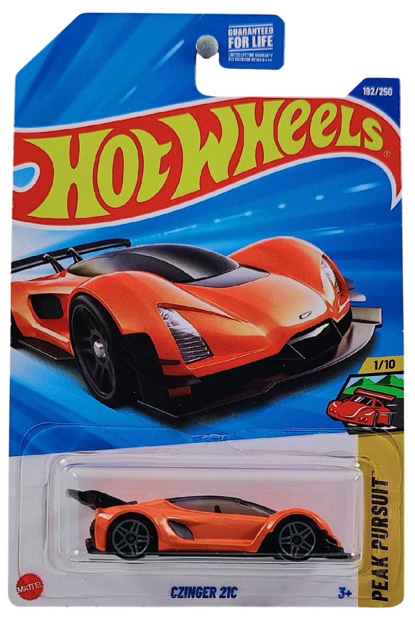 Hot Wheels 2025 - Collector # 192/250 - Peak Pursuit 1/10 - Czinger 21C - Orange - USA Card