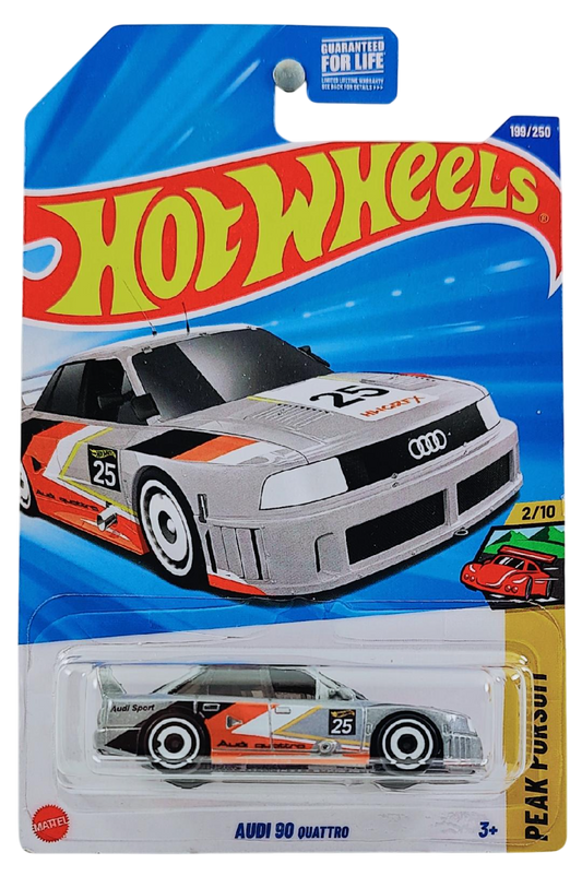 Hot Wheels 2025 - Collector # 199/250 - Peak Pursuit 2/10 - Audi 90 quattro - Gray / #25 - USA Card